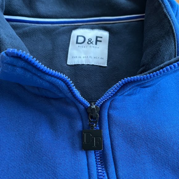 NWOT:  DENIM & Flower: 1/4 zip Men's Colour Block Sweatshirt - Picture 2 of 7